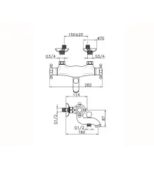 Huber Victorian Thermostatische Badkraan Chroom VTT2701021