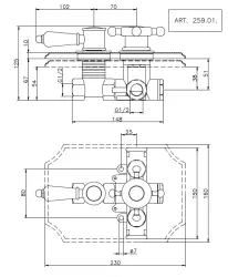 Huber Victorian inbouw thermostaatkraan Chroom 5841