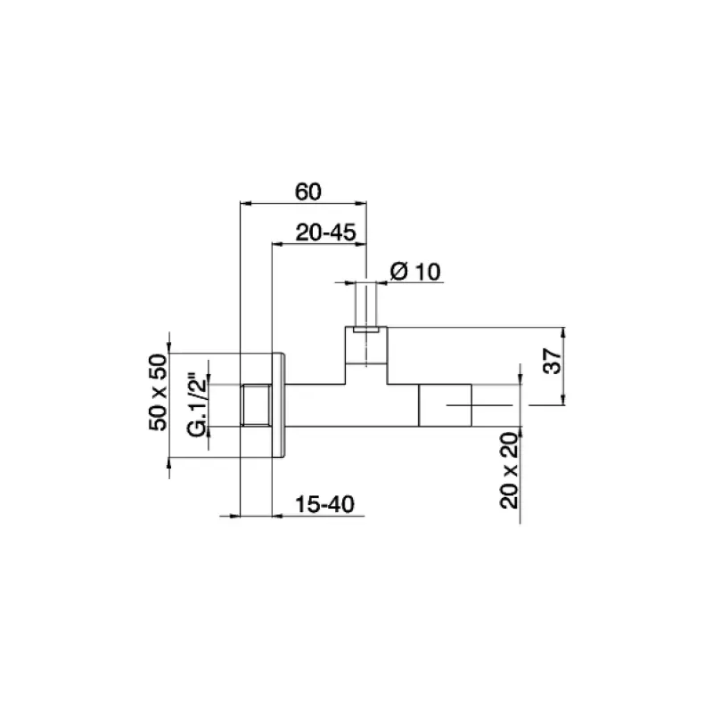 Cisal Barcelona Quad Hoekstopkraan Chroom ZA00291021