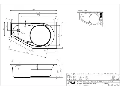Riho Yukon bad links 160x90 wit BA35005
