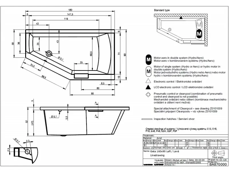 Riho Geta bad links 160x90 wit BA87005