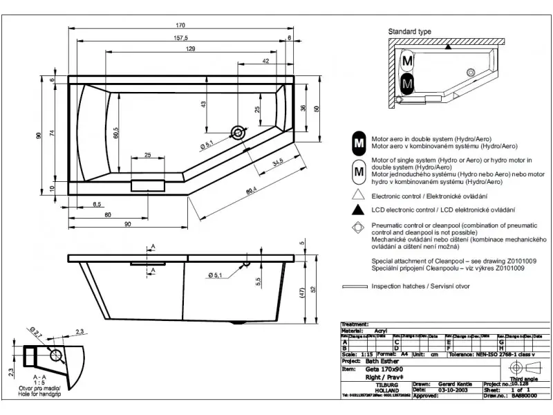 Riho Geta bad links 170x90 wit BA89F05