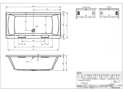 Riho Modena bad 190x90 wit BA94F05