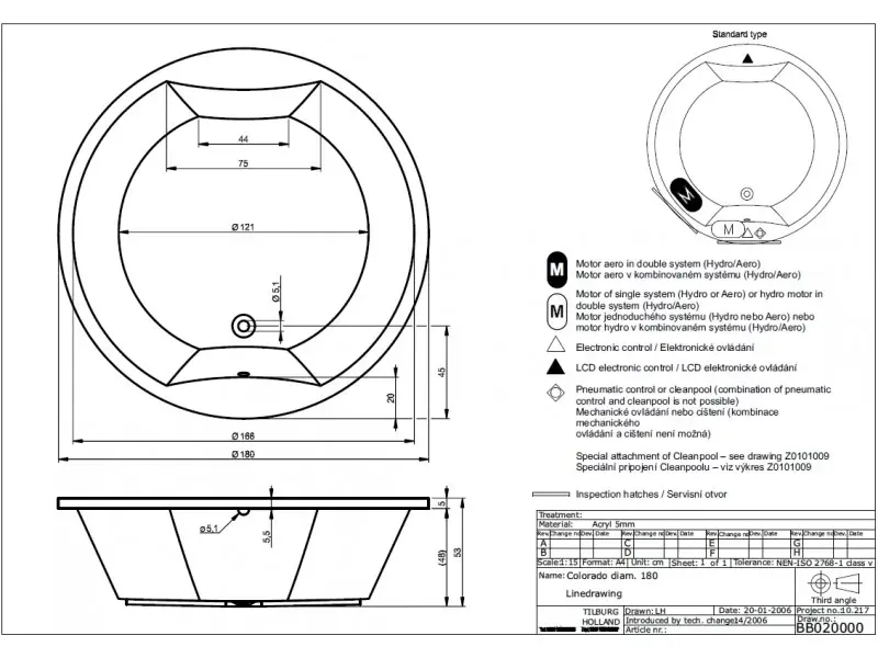 Riho Colorado bad 180x180 wit BB02005