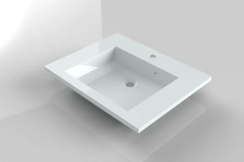 RIHO Broni wastafel 60x48, 1 kraangat, wit 1540404000