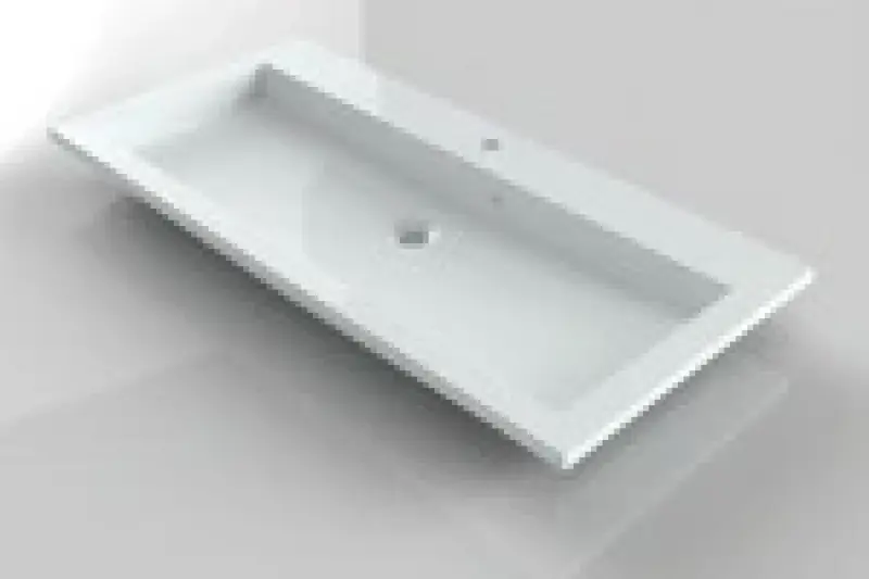 RIHO Broni wastafel 100x48, 1 kraangat, wit 1540444000