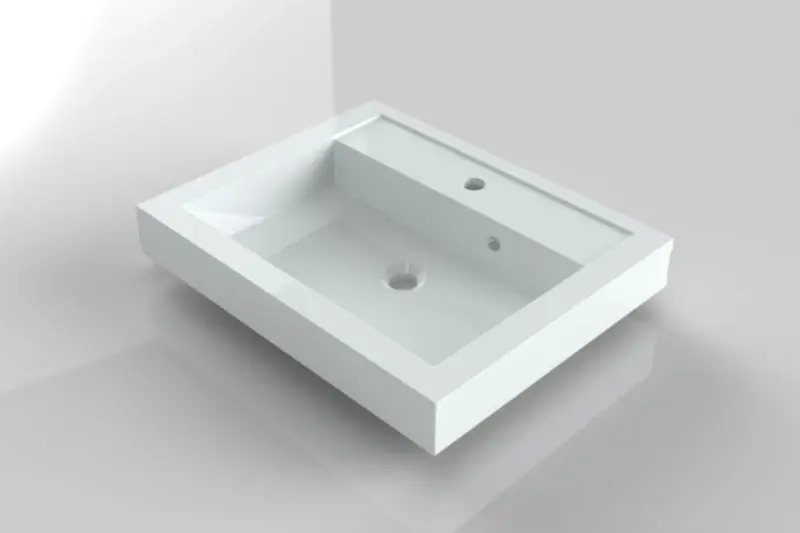 RIHO Bologna wastafel 60x48, 1 kraangat, wit 1540604000