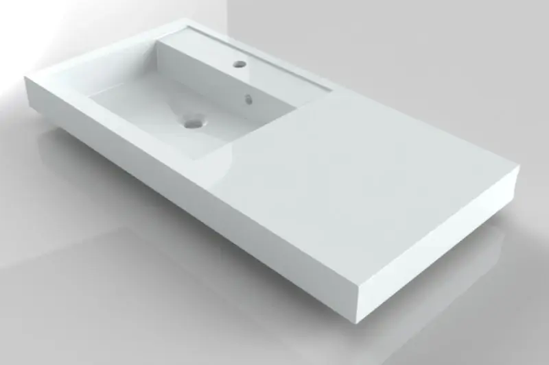 RIHO Bologna wastafel 100x48, bak links, wit 1541004000