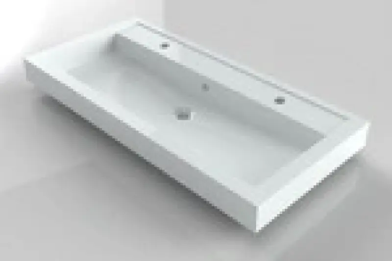 RIHO Bologna wastafel 100x48, 2 kraangaten, wit 1541024000