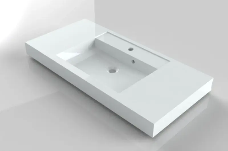 RIHO Bologna wastafel 100x48, bak midden, wit 1541044000