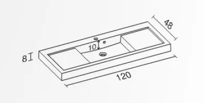 RIHO Andora wastafel 120x48 1 kraangat wit 1541274000