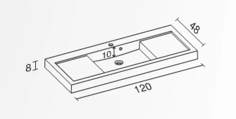 RIHO Andora wastafel 120x48 1 kraangat wit 1541274000