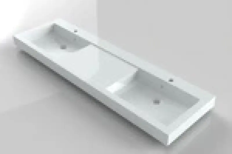 RIHO Andora wastafel 160x48 2 kraangaten wit 1541304000