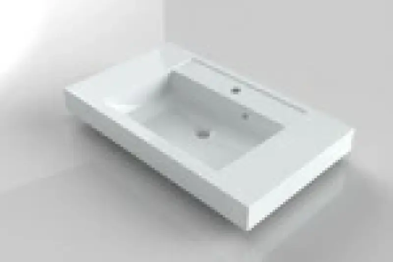 RIHO Bologna wastafel 80x48, bak midden, wit 1541794000