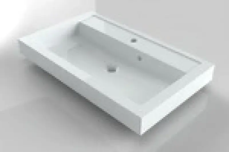 RIHO Bologna wastafel 80x48, 1 kraangat, wit 1541804000