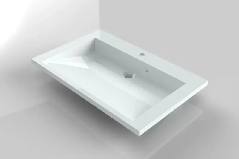 RIHO Elzas wastafel , 80x38, 1 kraangat, wit 1541874000