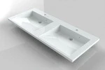 RIHO Elzas wastafel , 120x38, 2 kraangaten, wit 1541894000