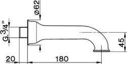 Cisal Arcana Ceramic Uitloop Chroom 180mm R00024121